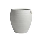 Horizontal Ribbed Round Planter – Modern Decorative Pot - Small Luxury Casa