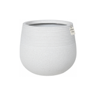 Stone Finish Ribbed Band Planter – Modern Decorative Pot - Medium Luxury Casa