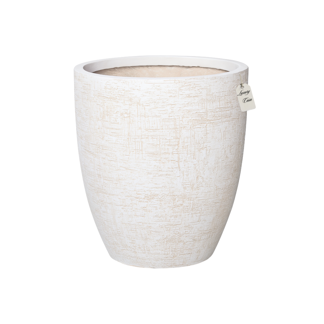 Engraved Textured Tall Planter – Modern Decorative Pot - Medium Luxury Casa