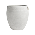 Horizontal Ribbed Round Planter – Modern Decorative Pot - Medium Luxury Casa