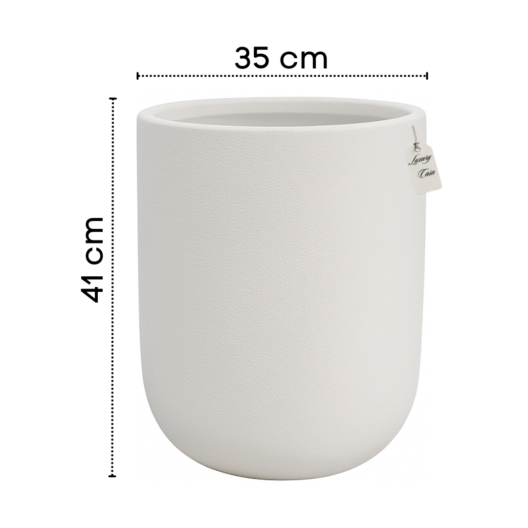 Matte Smooth Cylinder Planter – Modern Decorative Pot - Medium Luxury Casa