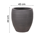 Dark Ribbed Round Planter – Modern Decorative Pot - Large Luxury Casa