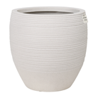 Dark Ribbed Round Planter – Modern Decorative Pot - Large Luxury Casa