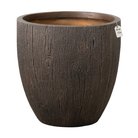 Wood Grain Textured Planter – Modern Decorative Pot - Large Luxury Casa