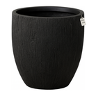 Wood Grain Textured Planter – Modern Decorative Pot - Large Luxury Casa