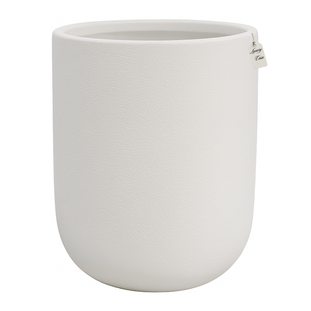Matte Smooth Cylinder Planter – Modern Decorative Pot - Large Luxury Casa