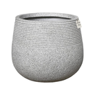 Stone Finish Ribbed Band Planter – Modern Decorative Pot - Large Luxury Casa