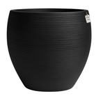 Horizontal Ribbed Round Planter – Modern Decorative Pot - Large Luxury Casa