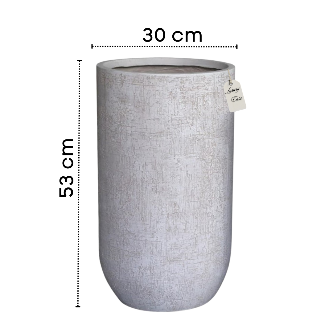 Tall Engraved Textured Planter β Modern Decorative Pot - Small Luxury Casa