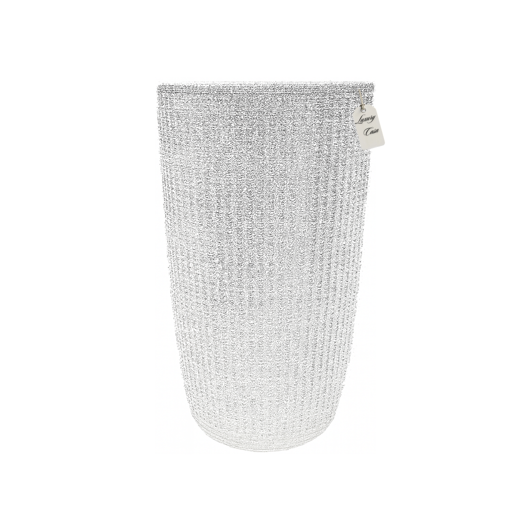 Tall Vertical Pattern Textured Planter – Modern Decorative Pot - Medium Luxury Casa