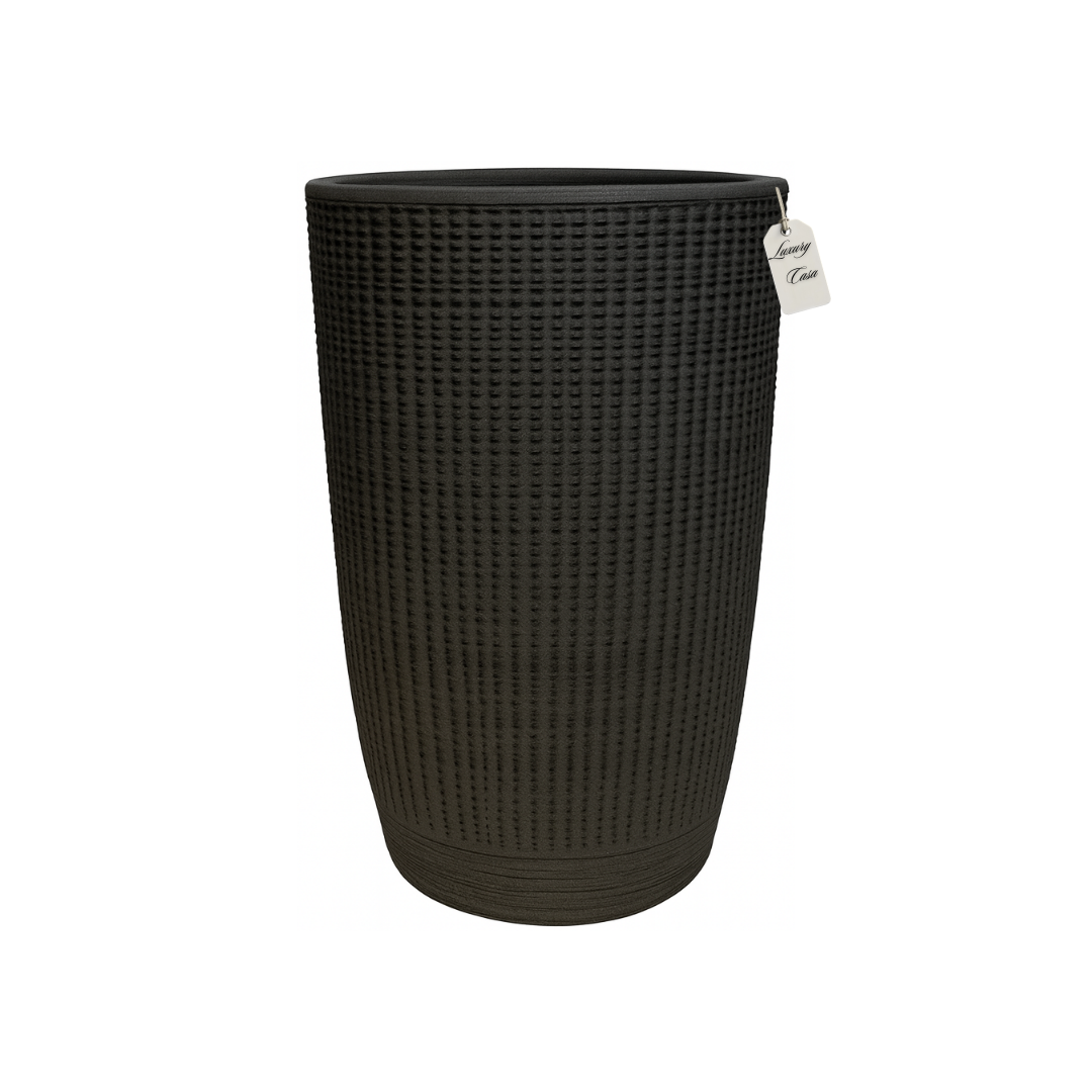 Tall Vertical Pattern Textured Planter – Modern Decorative Pot - Medium Luxury Casa