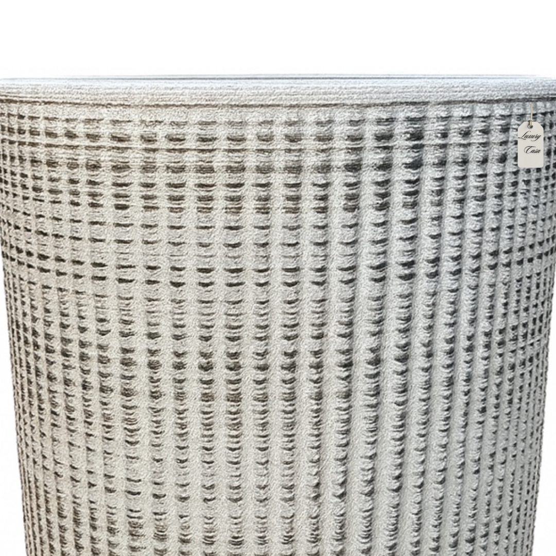 Tall Vertical Pattern Textured Planter – Modern Decorative Pot - Large Luxury Casa