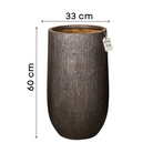 Tall Rustic Wood Grain Planter – Modern Decorative Pot - Medium Luxury Casa