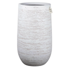 Textured White Tall Planter – Modern Decorative Pot - Large Luxury Casa
