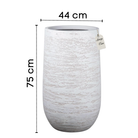 Textured White Tall Planter – Modern Decorative Pot - Large Luxury Casa