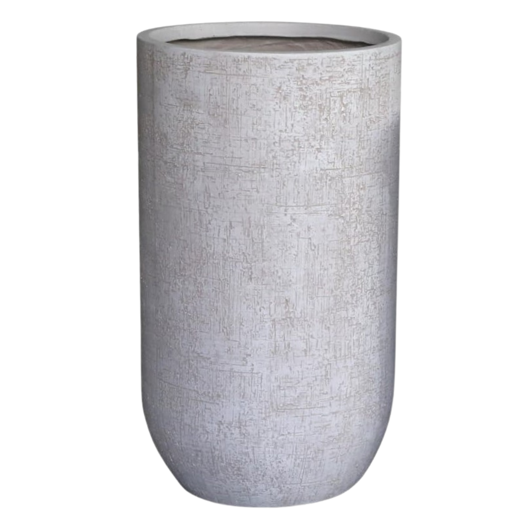 Tall Engraved Textured Planter – Modern Decorative Pot - Large Luxury Casa