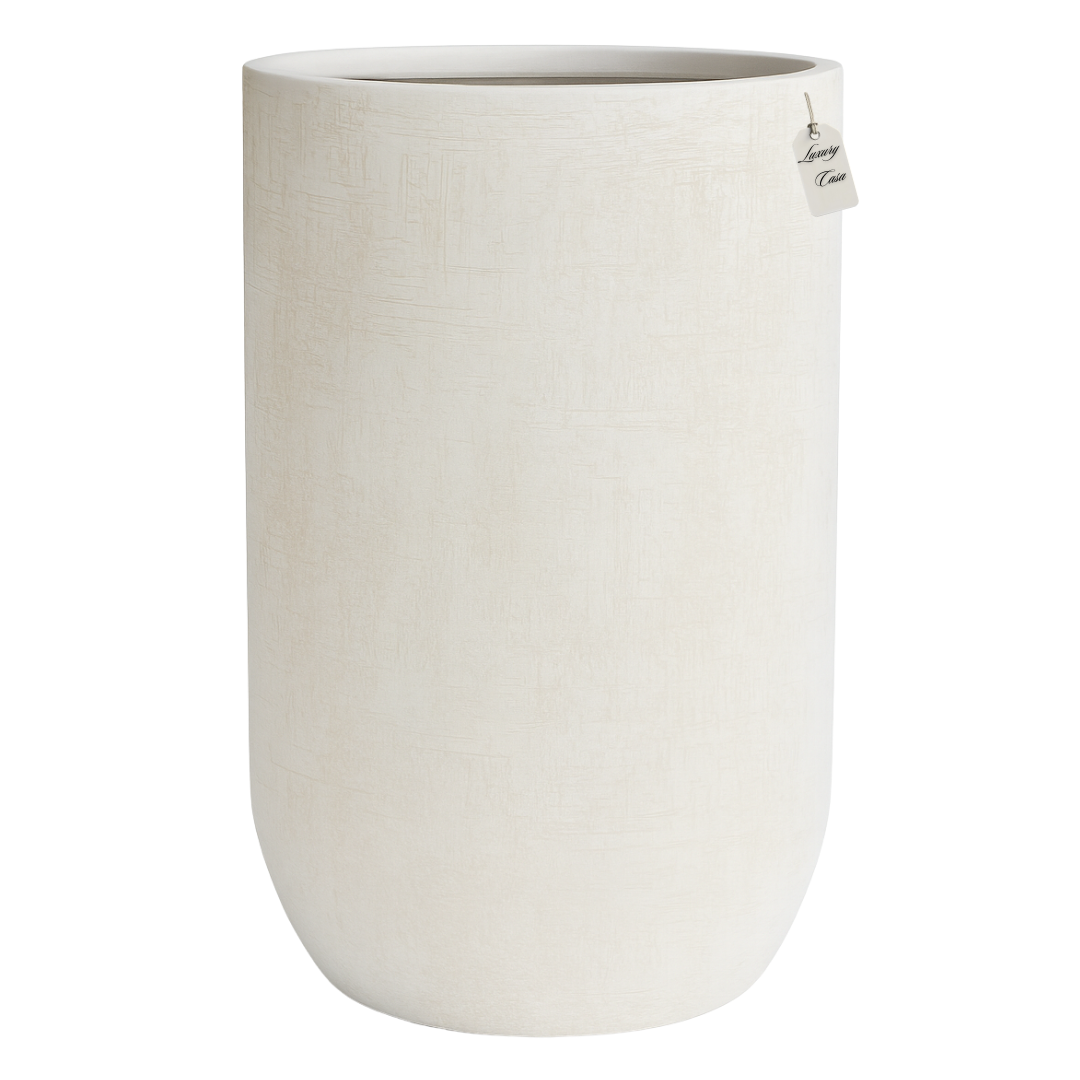 Tall Engraved Textured Planter – Modern Decorative Pot - Large Luxury Casa