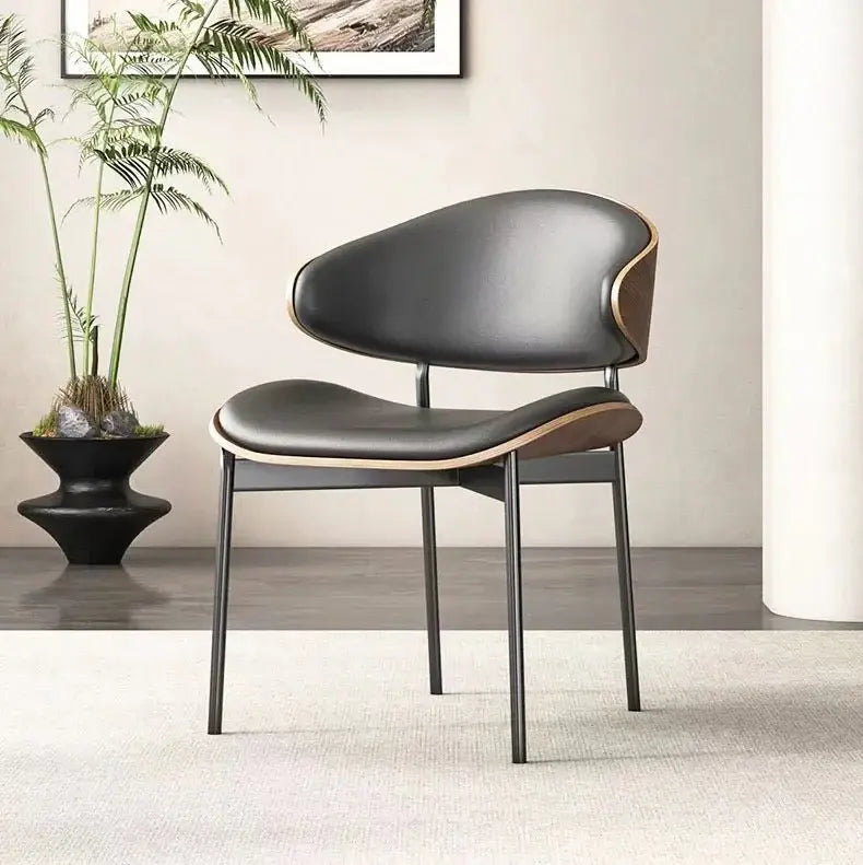 Modern Elegance Curved Wood Dining Chair Luxury Casa