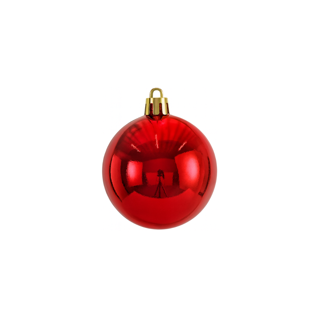 Red Christmas Bauble Ornament – 12 cm (Glossy Shatterproof Decoration) Luxury Casa