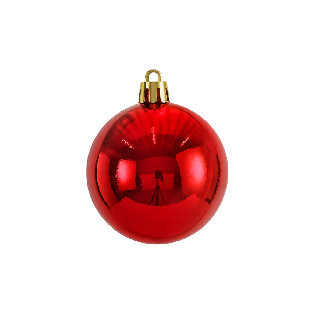Red Christmas Bauble Ornament – 15 cm (Glossy Shatterproof Decoration) Luxury Casa