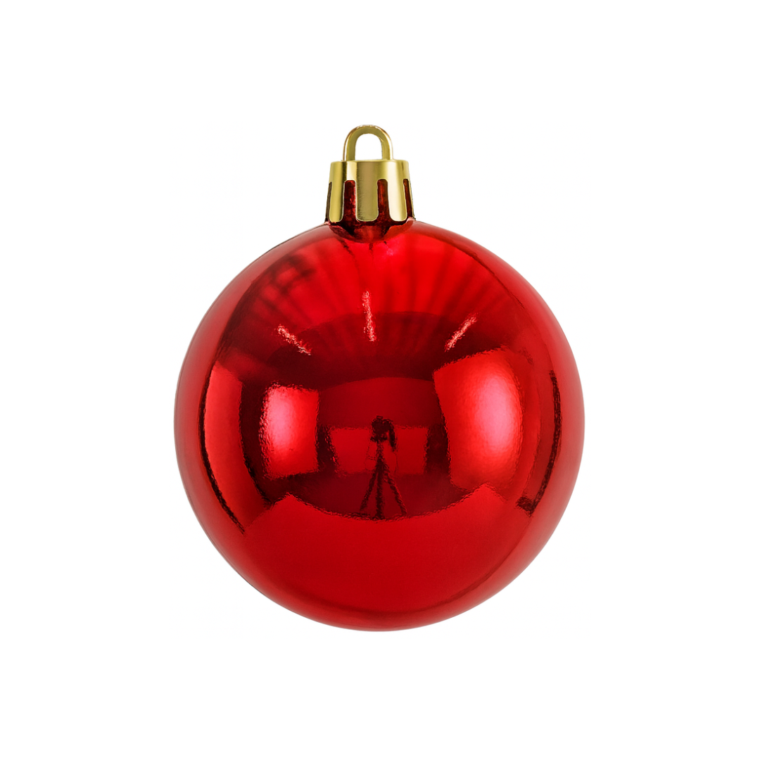 Red Christmas Bauble Ornament – 20 cm (Glossy Shatterproof Decoration) Luxury Casa