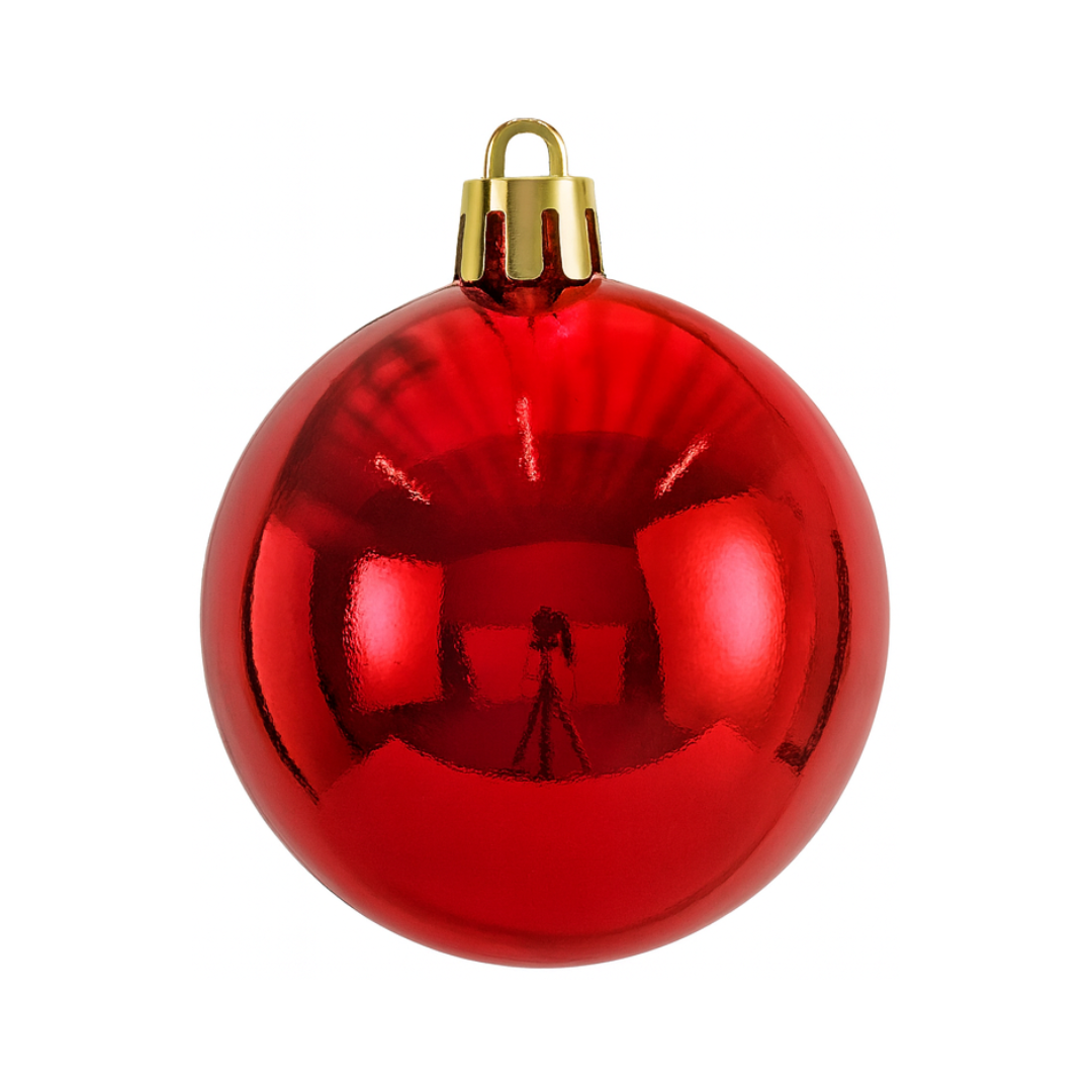 Red Christmas Bauble Ornament – 25 cm (Glossy Shatterproof Decoration) Luxury Casa