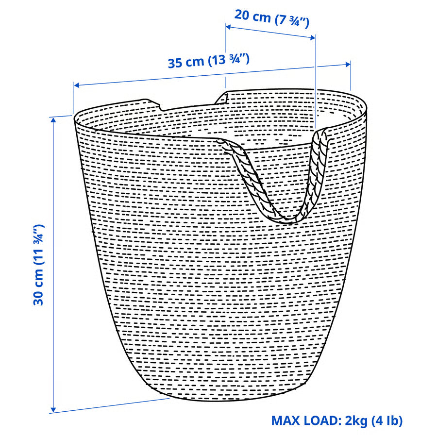 Tall Jute Basket with Handles Luxury Casa