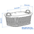 Handmade Willow Laundry Basket with Lining Luxury Casa