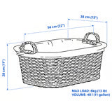 Handmade Willow Laundry Basket with Lining Luxury Casa