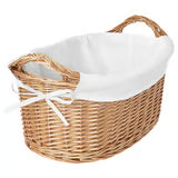 Handmade Willow Laundry Basket with Lining Luxury Casa