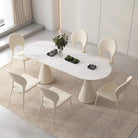 VALENTINA white dining table set (With 6 Chairs) Luxury Casa