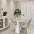 VALENTINA white dining table set (With 6 Chairs) Luxury Casa