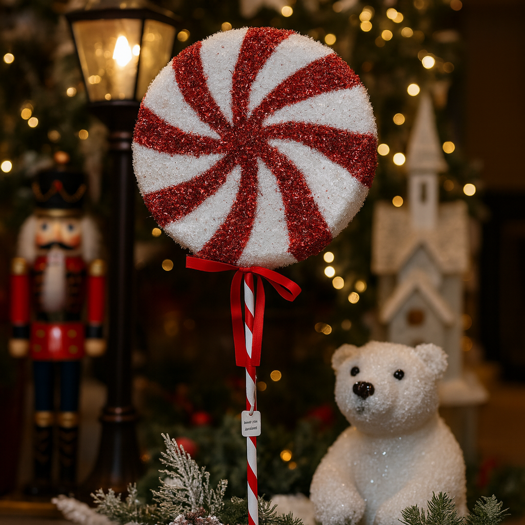 Peppermint Swirl Lollipop Christmas Decoration Luxury Casa