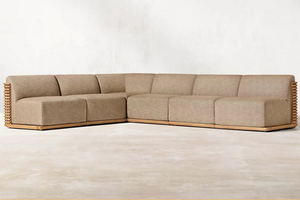 Luxury Modern Teak Wood Outdoor Sectional Sofa Set