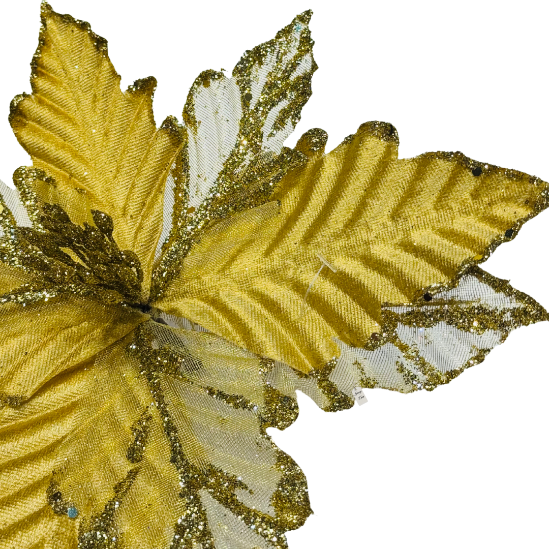 Glitter Poinsettia Flower Decoration Luxury Casa