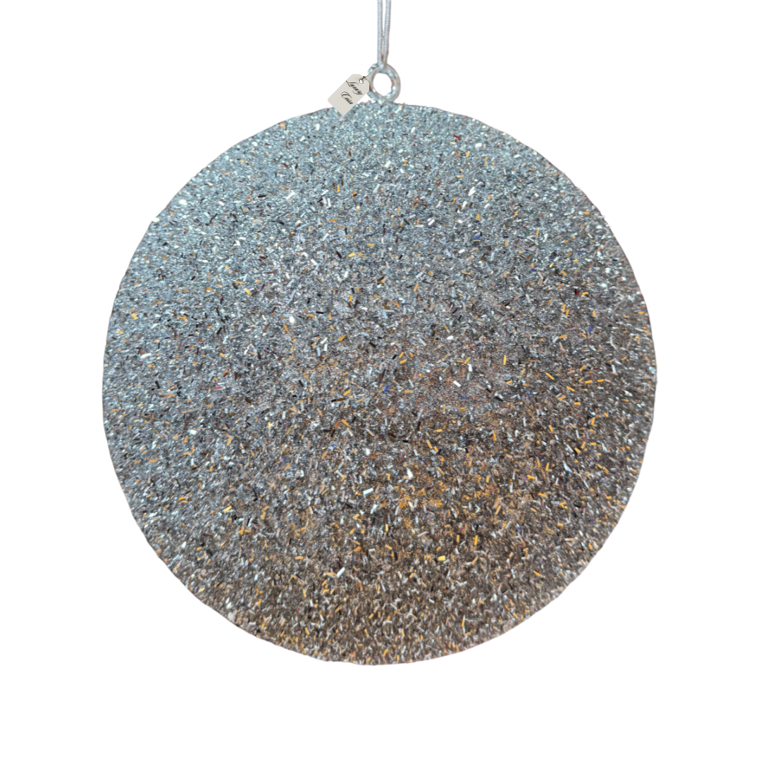 Silver Glitter Christmas Baubles Luxury Casa
