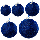 Blue Glitter Christmas Baubles Luxury Casa