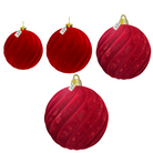 Red Velvet Christmas Baubles Luxury Casa