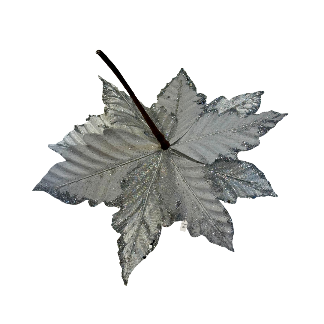 Glitter Poinsettia Flower Decoration Luxury Casa