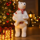 Polar Bear with Cub Decoration and Scarf Luxury Casa