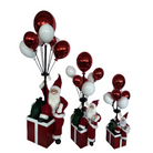 Santa Sitting on Gift Box with Balloons – Christmas Decoration Luxury Casa