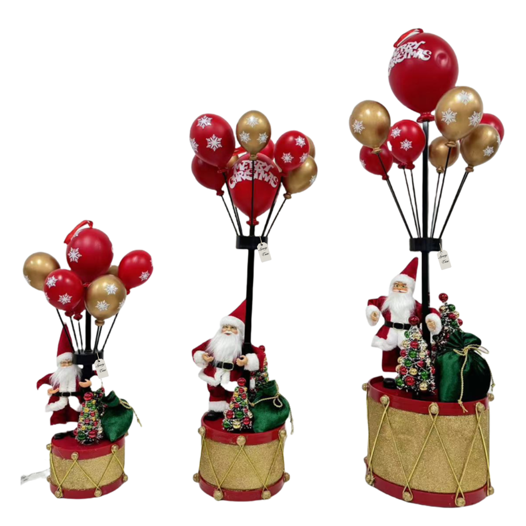 Santa Claus with Christmas Balloons on Drum Décoration Luxury Casa