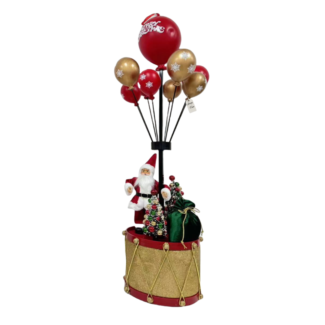 Santa Claus with Christmas Balloons on Drum Décoration Luxury Casa