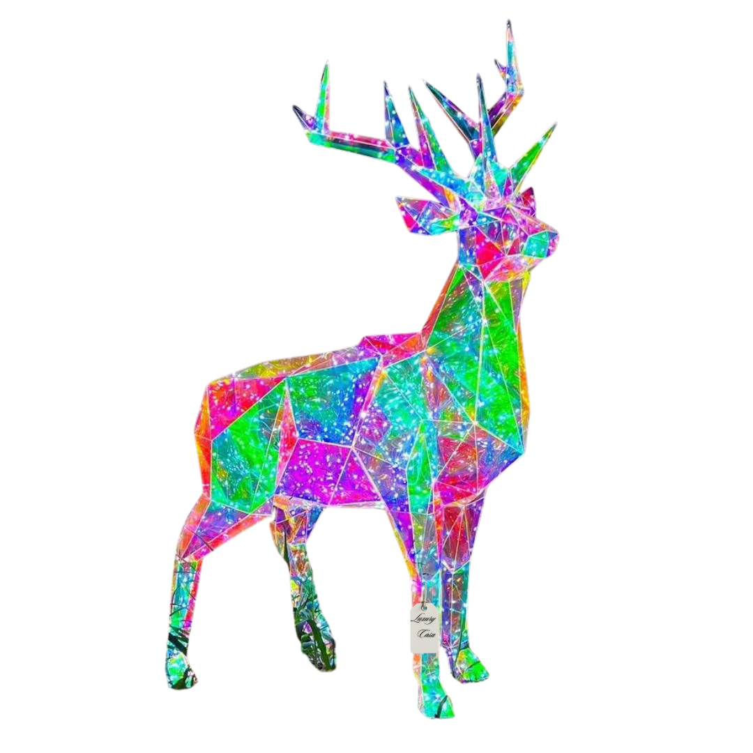 Geometric Multicolor Reindeer Decoration Luxury Casa