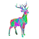 Geometric Multicolor Reindeer Decoration Luxury Casa