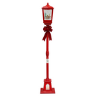 Christmas Musical Tall Red Lamp Post with Snowfall Luxury Casa