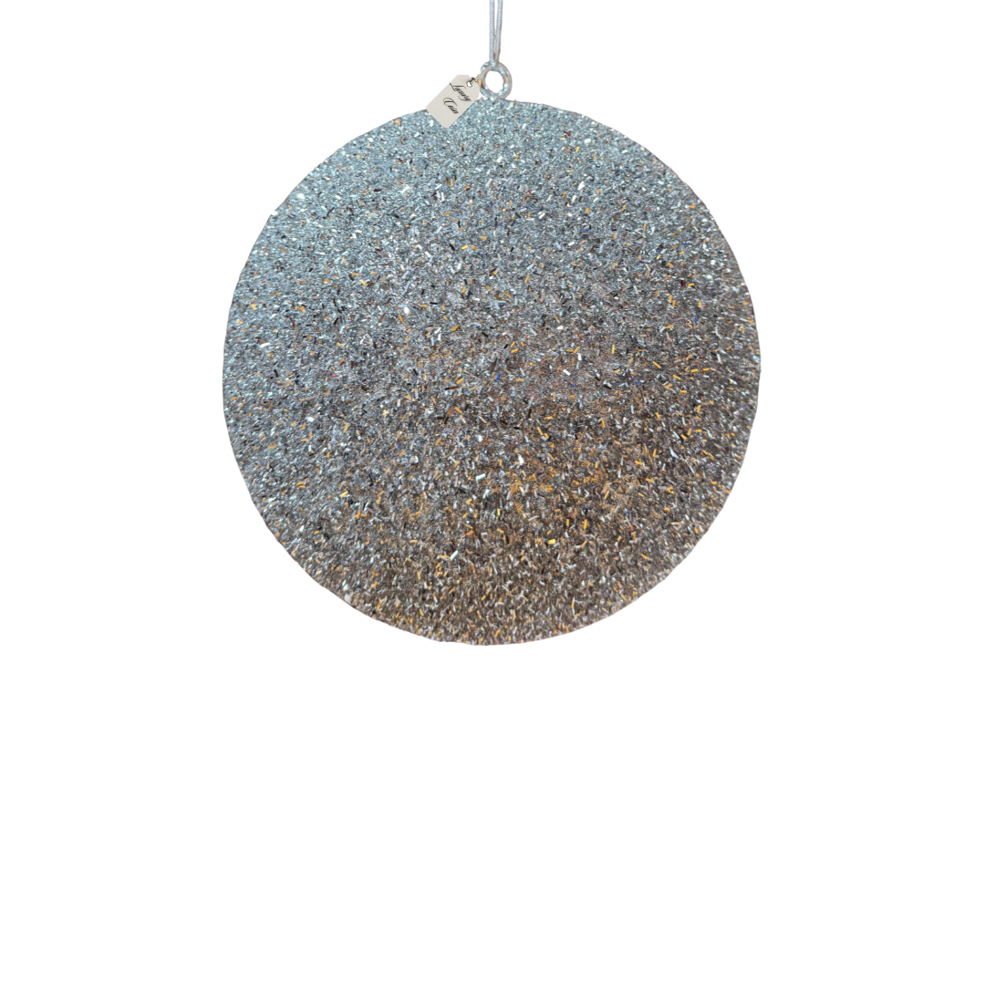 Silver Glitter Christmas Baubles Luxury Casa