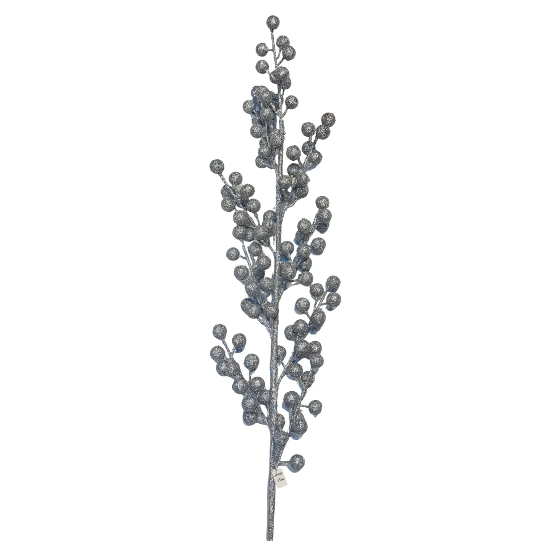 Christmas Silver Berry Stem Decoration Luxury Casa