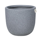 Vertical Ribbed Stone Planter – Modern Decorative Pot - Large Luxury Casa