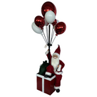 Santa Sitting on Gift Box with Balloons – Christmas Decoration Luxury Casa